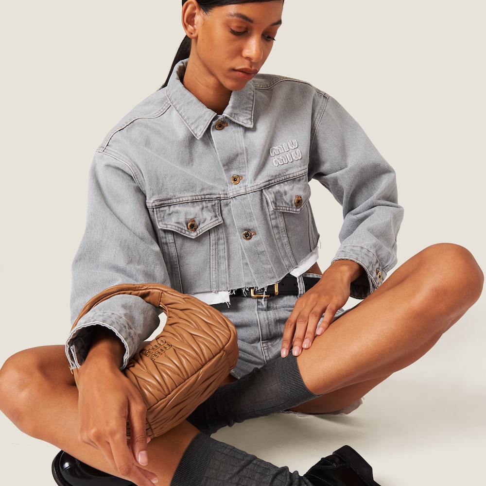 Denim blouson jacket