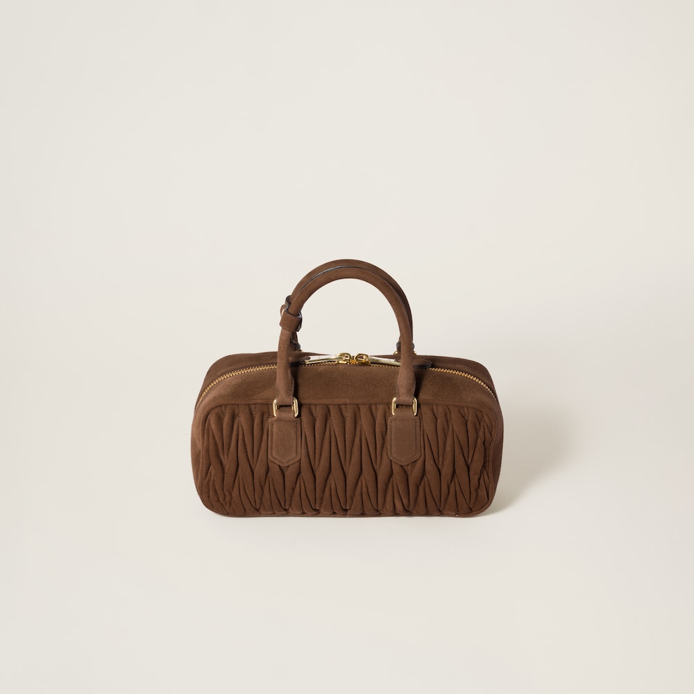 Arcadie matelassé suede bag