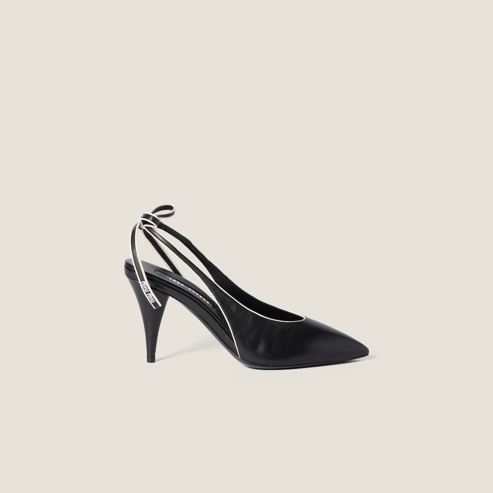 Nappa leather slingback pumps