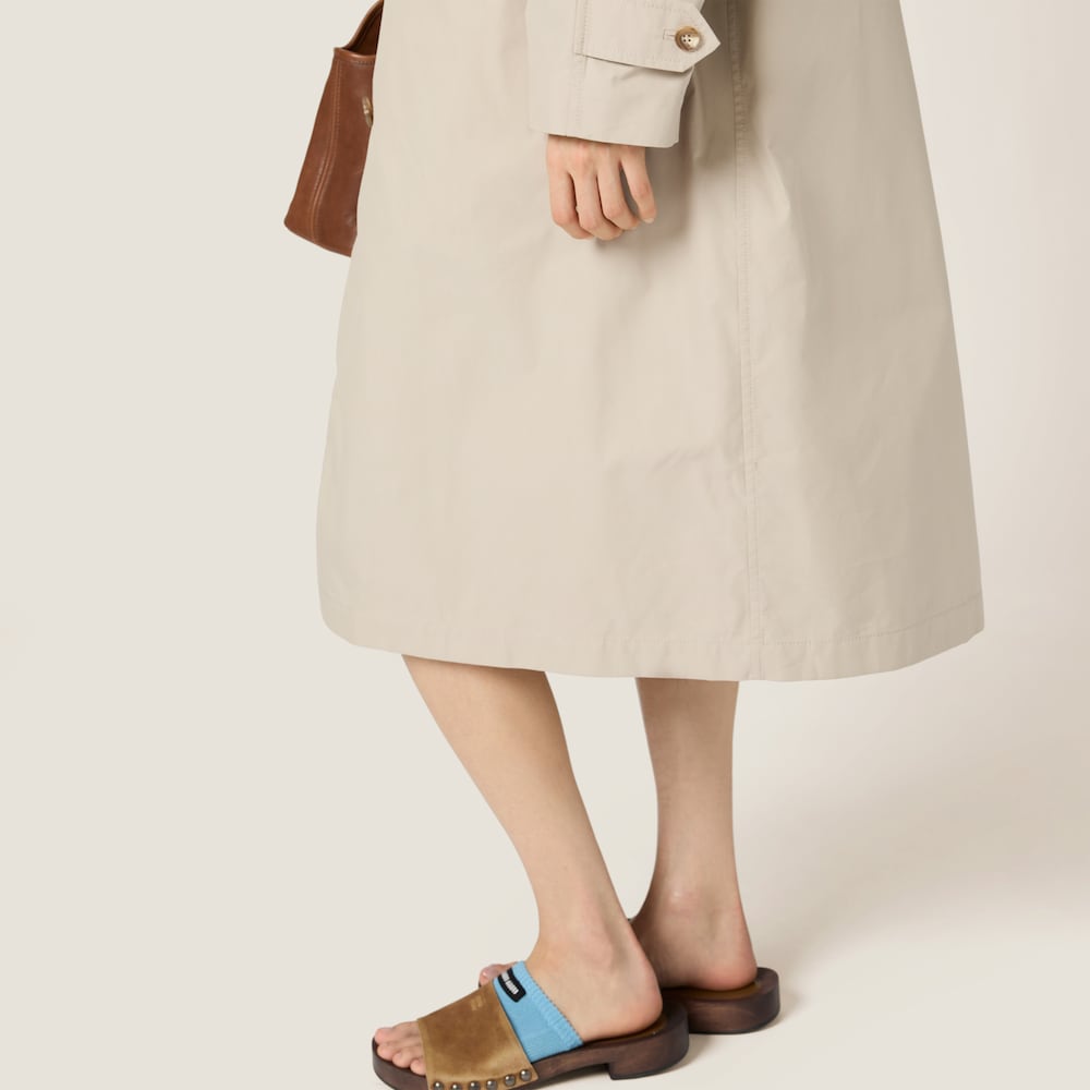 Reversible single-breasted Panama cotton and technical Pongé coat