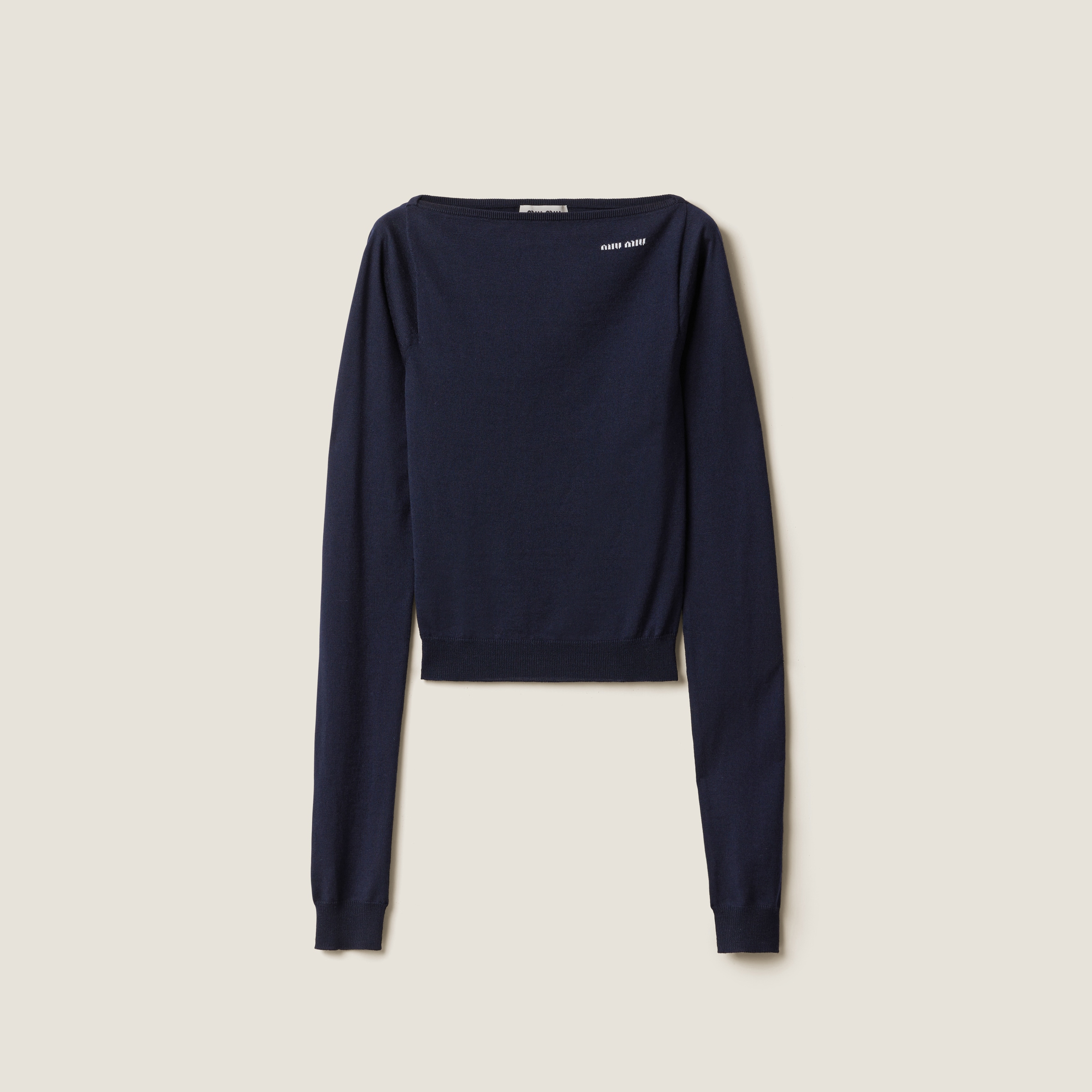 Wool boat-neck sweater
