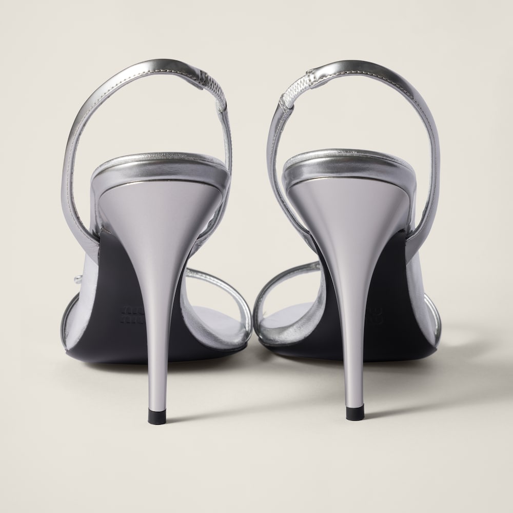Metallic leather sandals
