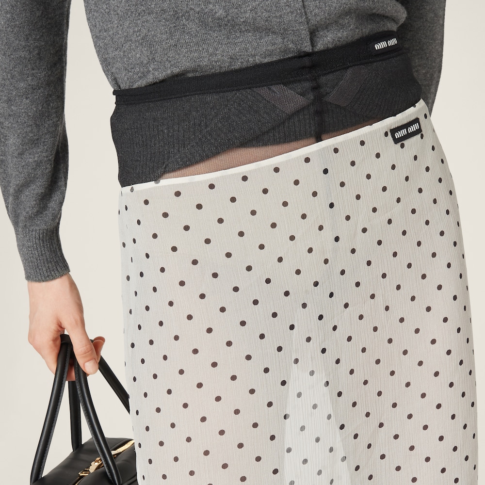 Polka-dot chiffon skirt