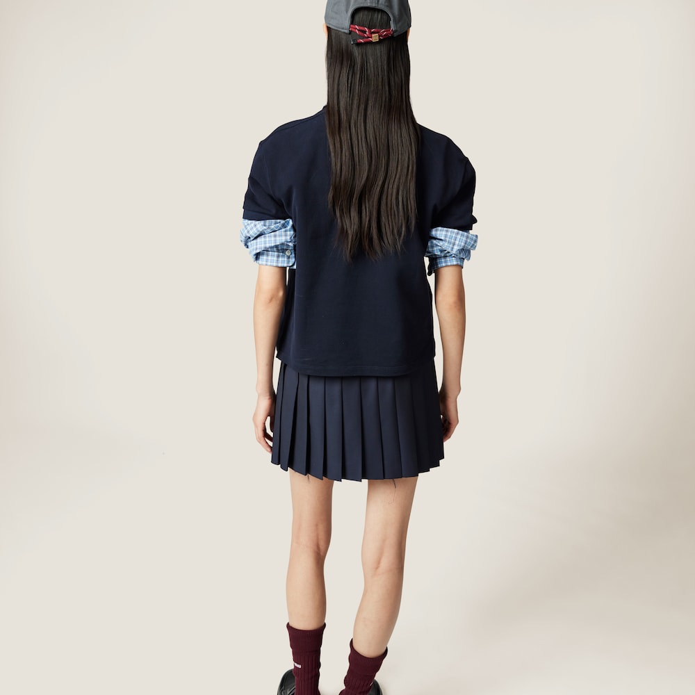 Pleated batavia miniskirt