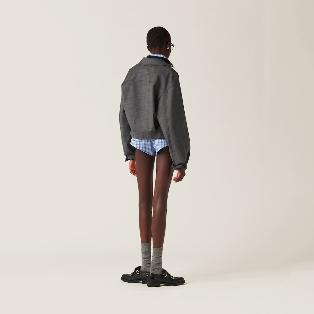 Prince of Wales check blouson jacket