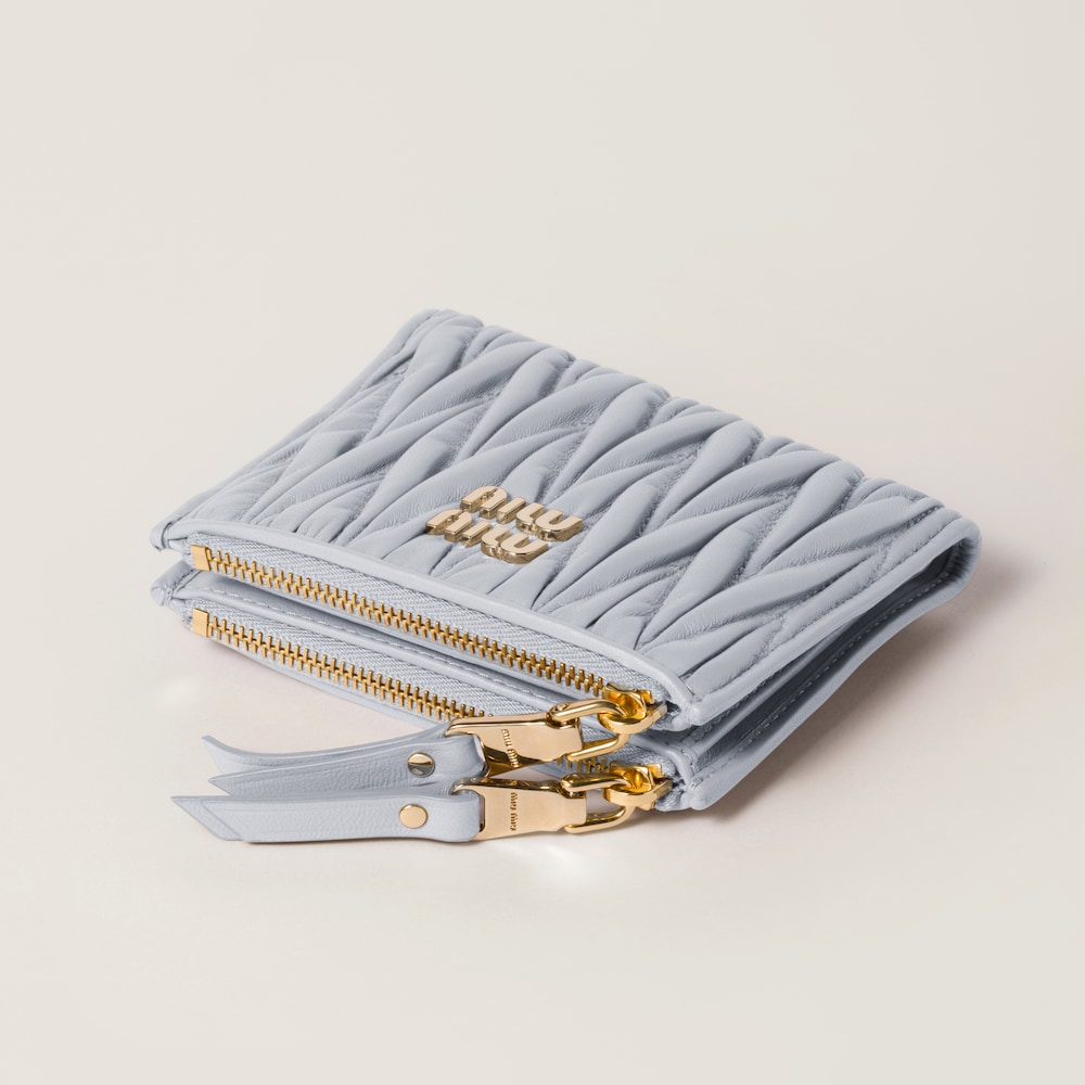 Matelassé nappa leather small wallet
