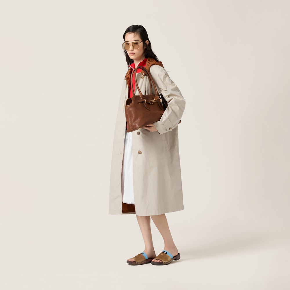 Reversible single-breasted Panama cotton and technical Pongé coat