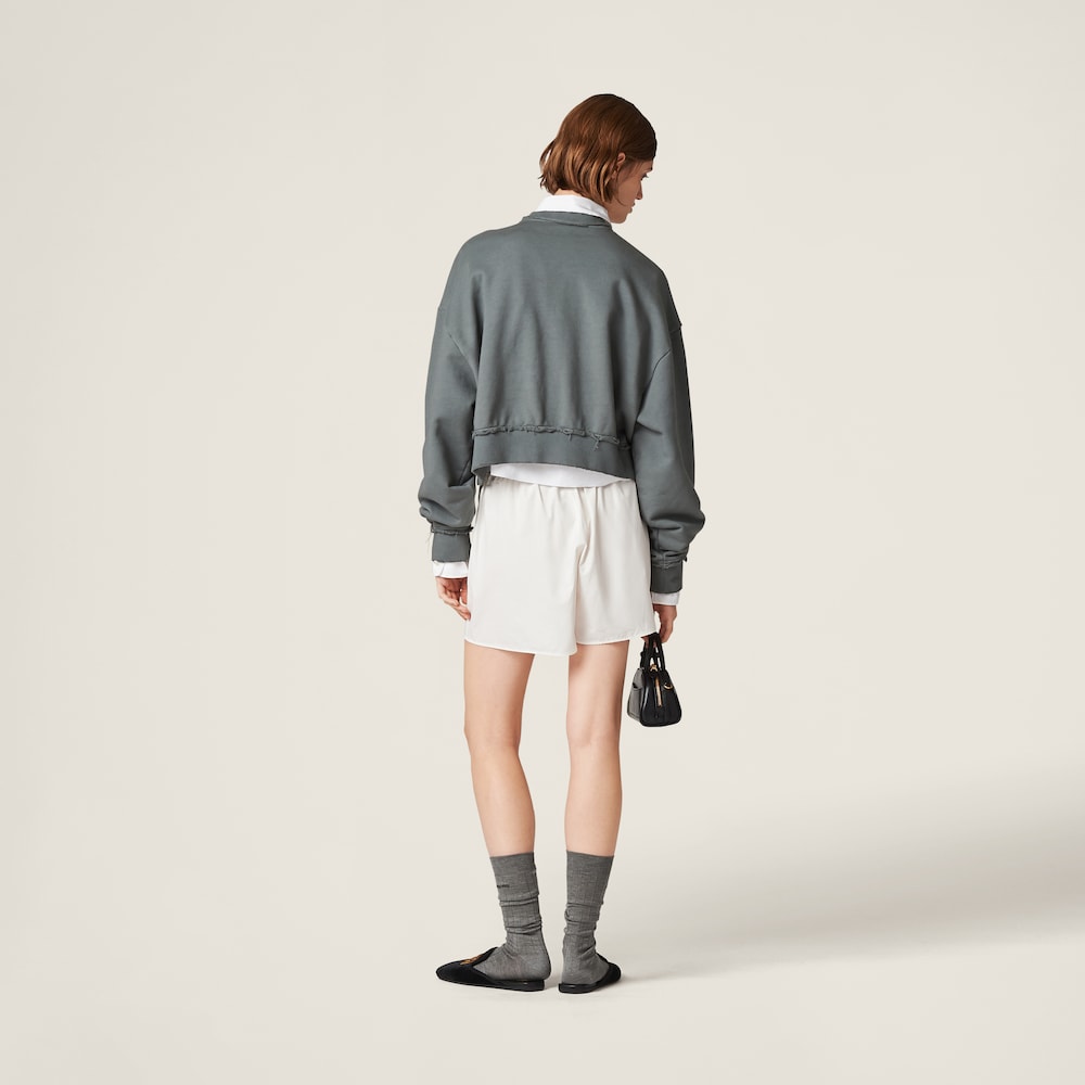 Garment-dyed cotton fleece sweatshirt