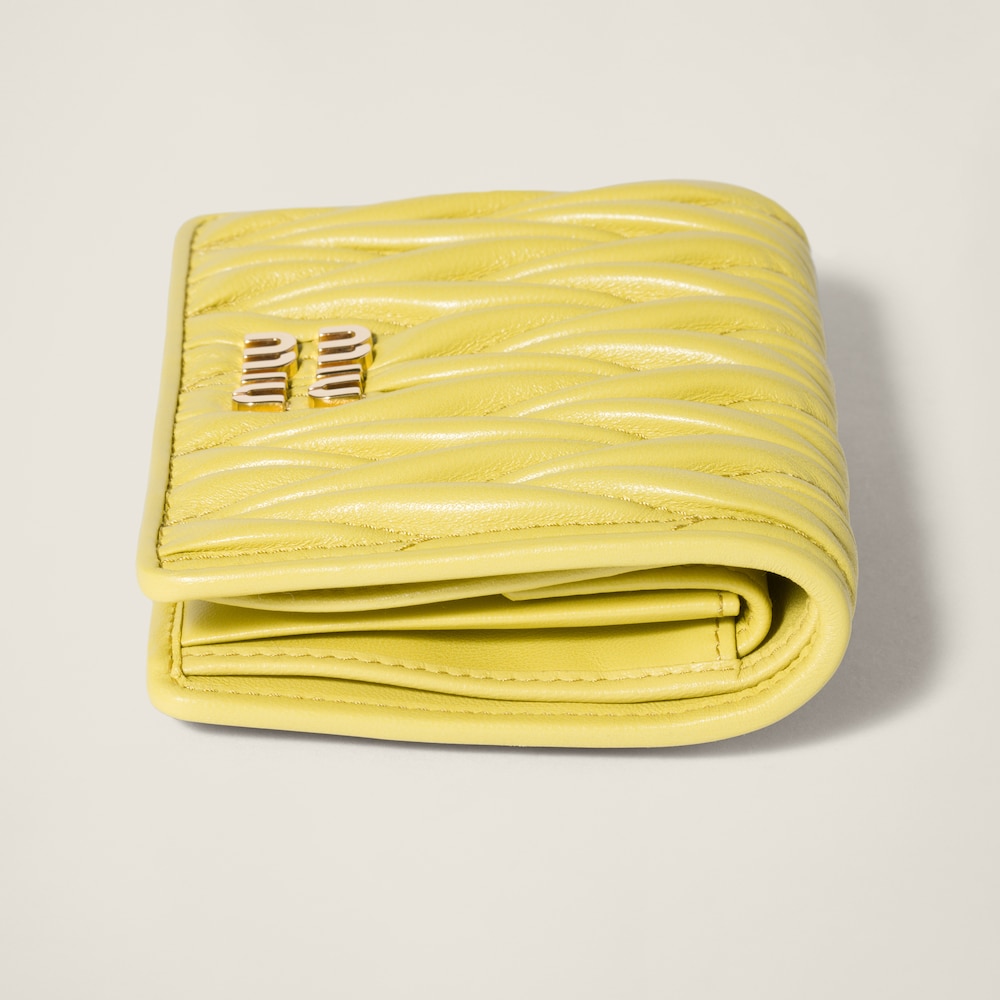 Small matelassé nappa leather wallet