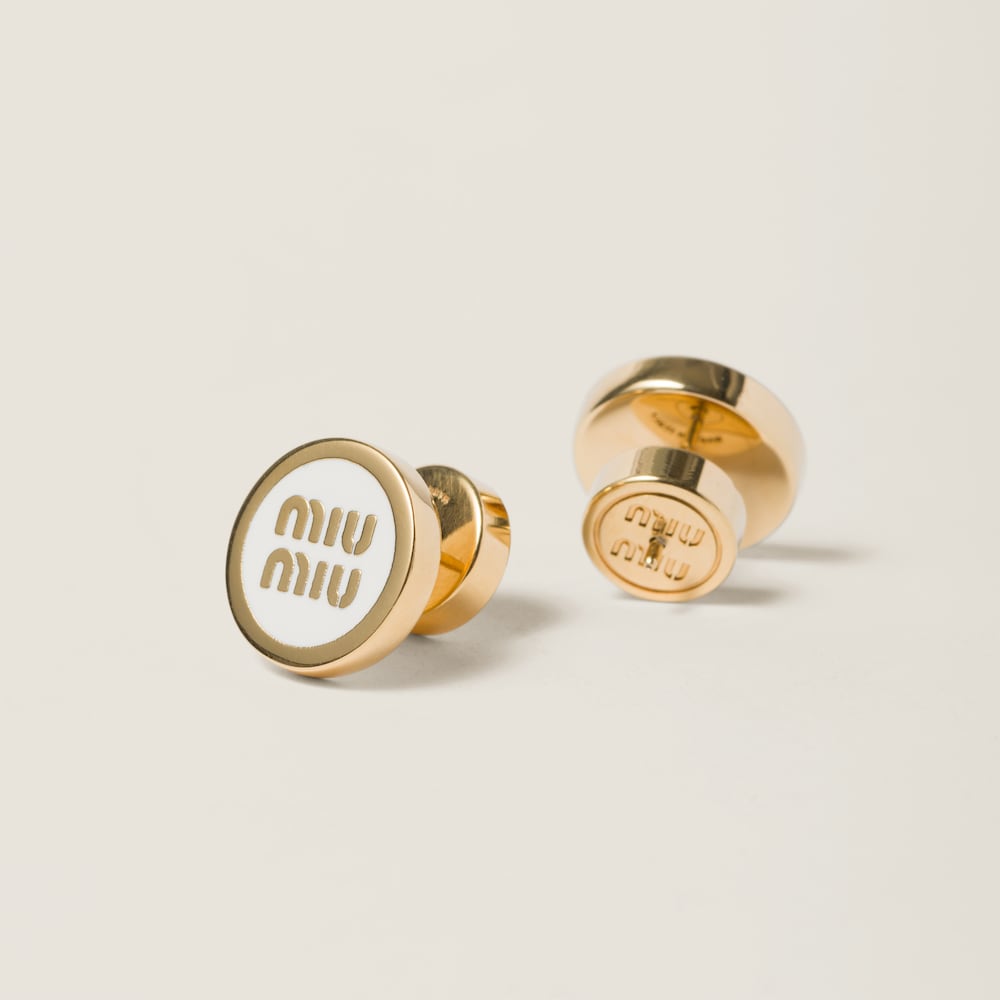 Enameled metal earrings