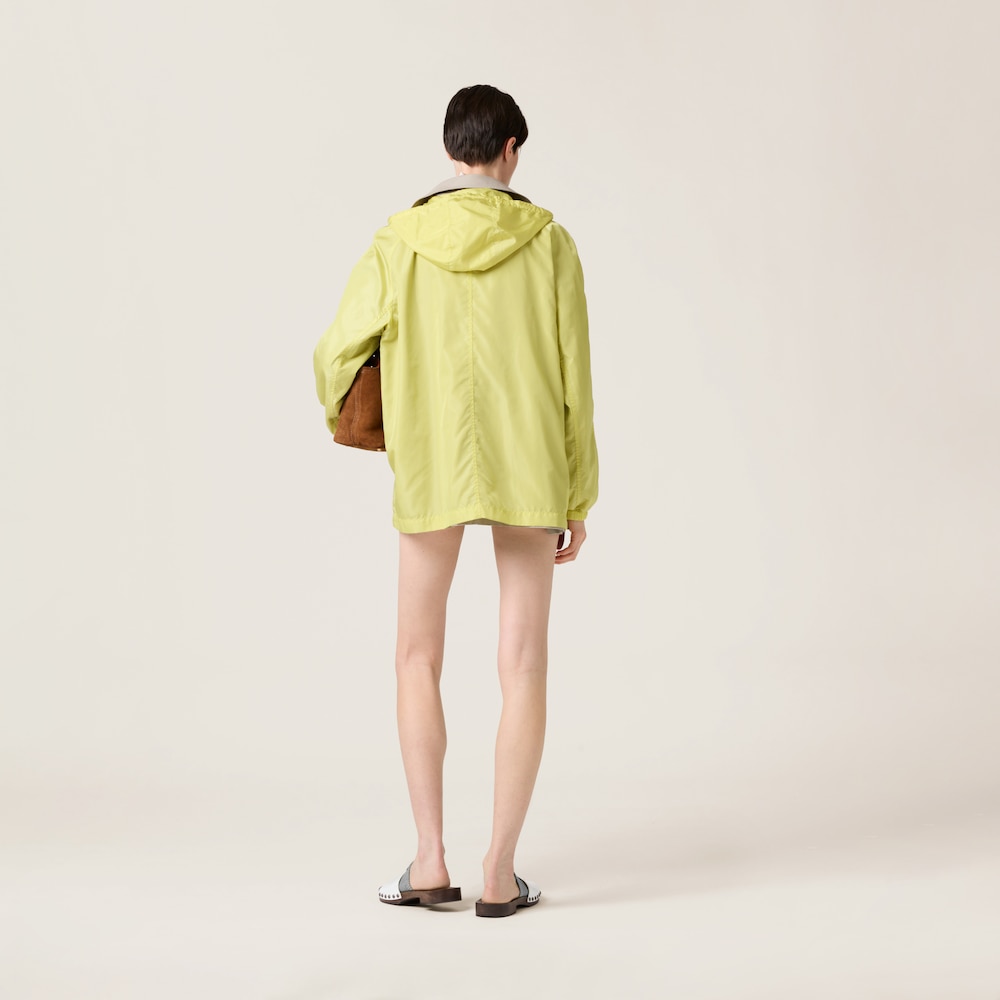 Panama cotton and technical pongé blouson jacket