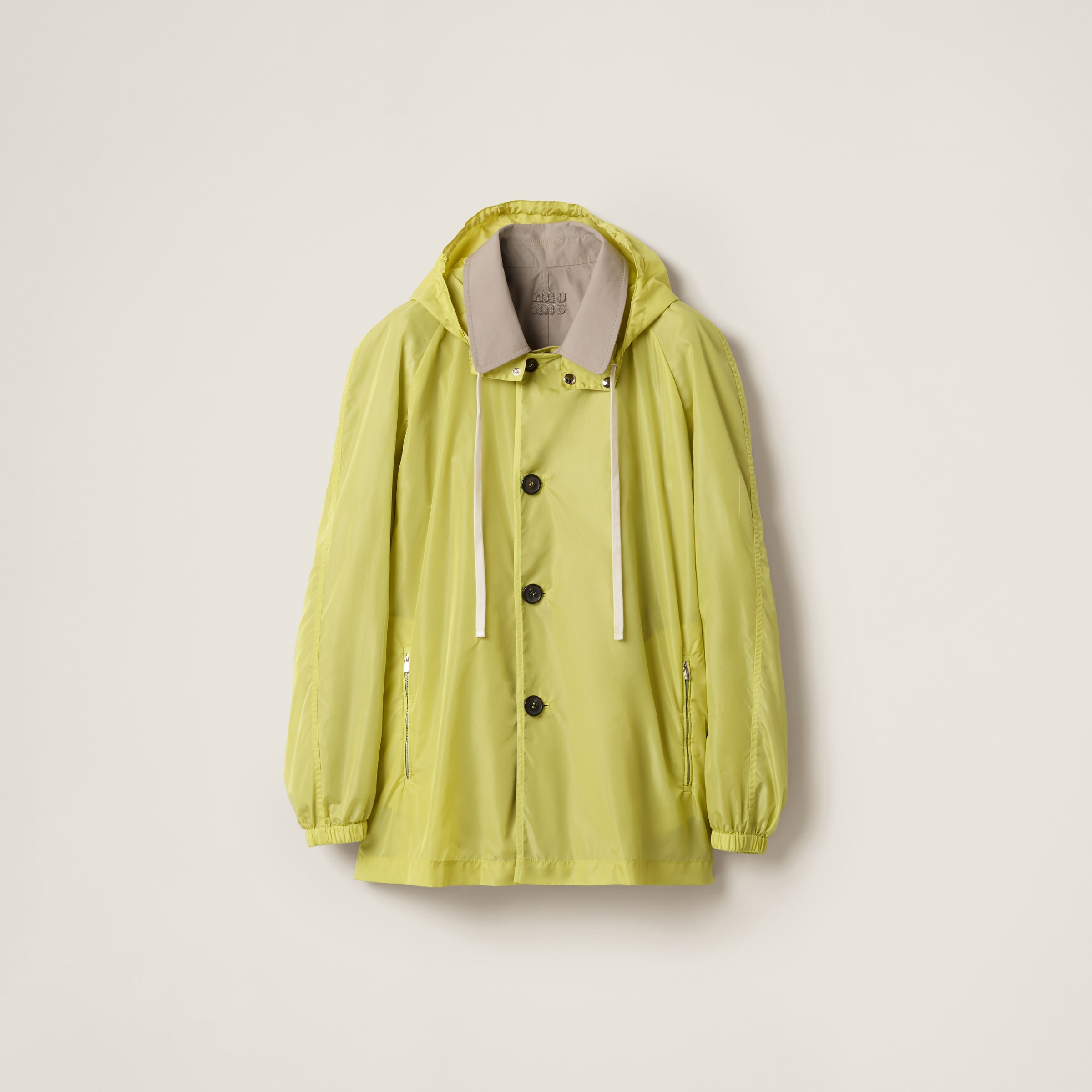 Panama cotton and technical pongé blouson jacket