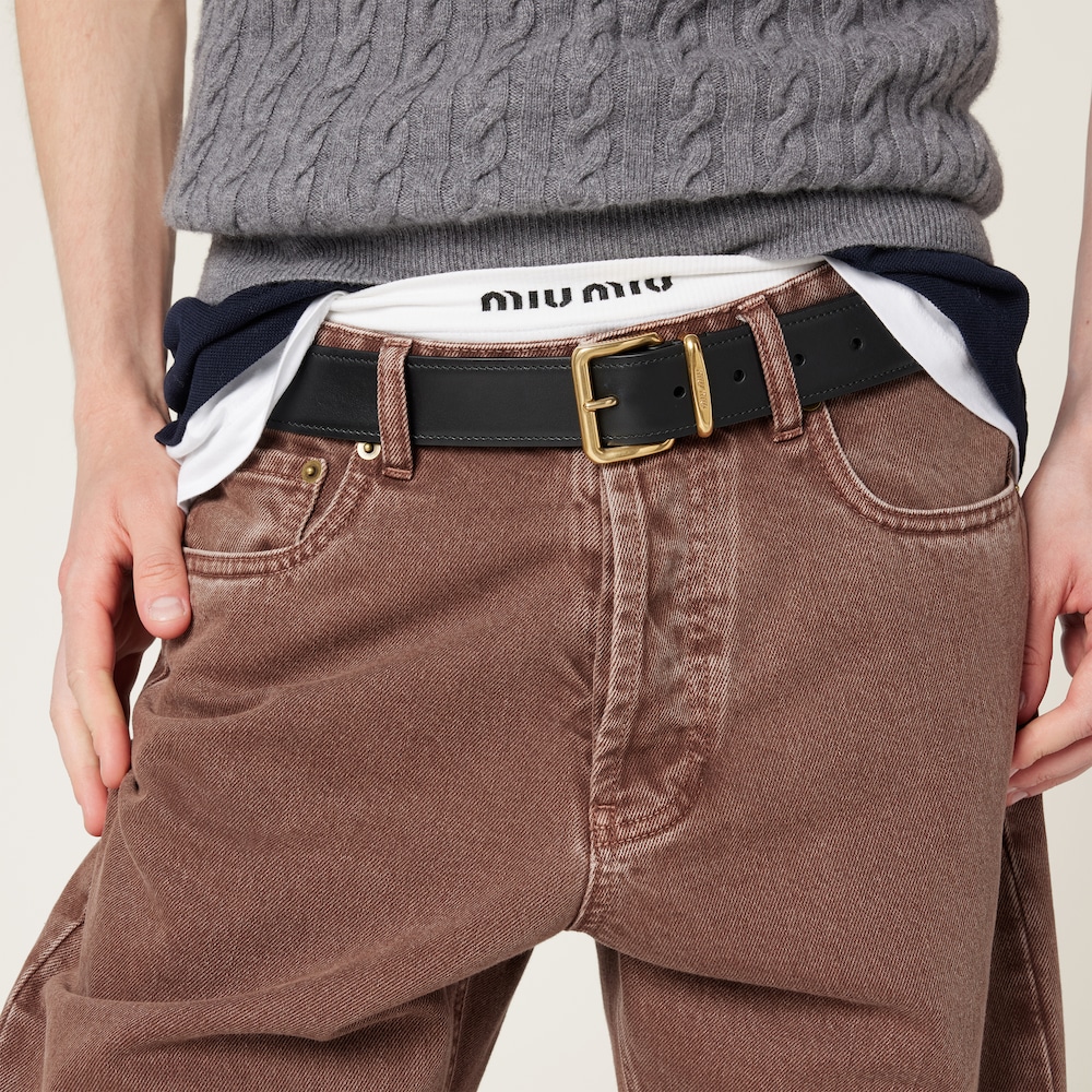 Five-pocket bull denim trousers