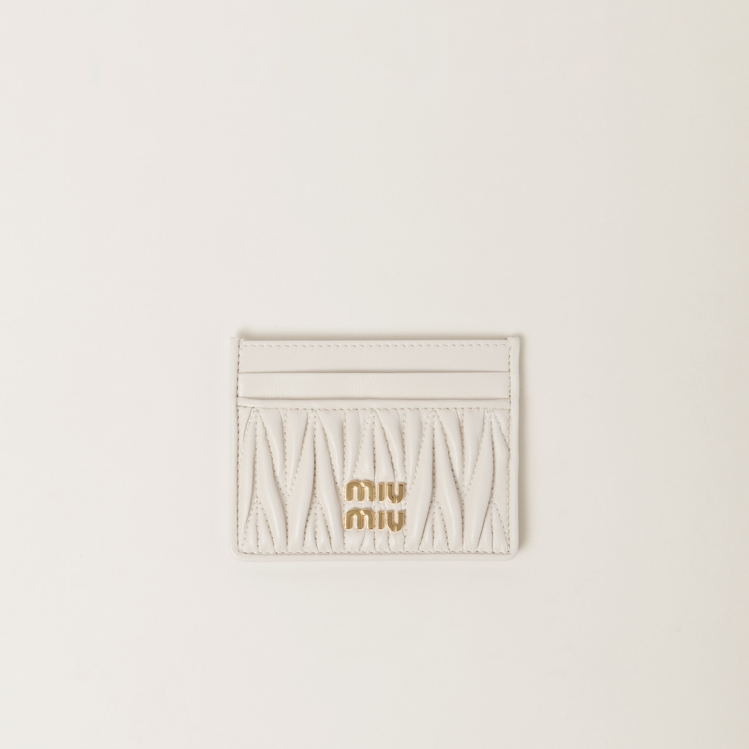 Matelassé nappa leather card holder