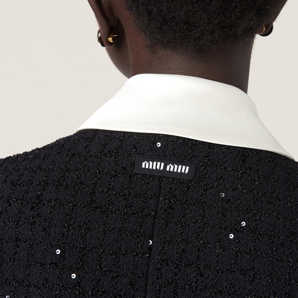 Single-breasted bouclé jacket