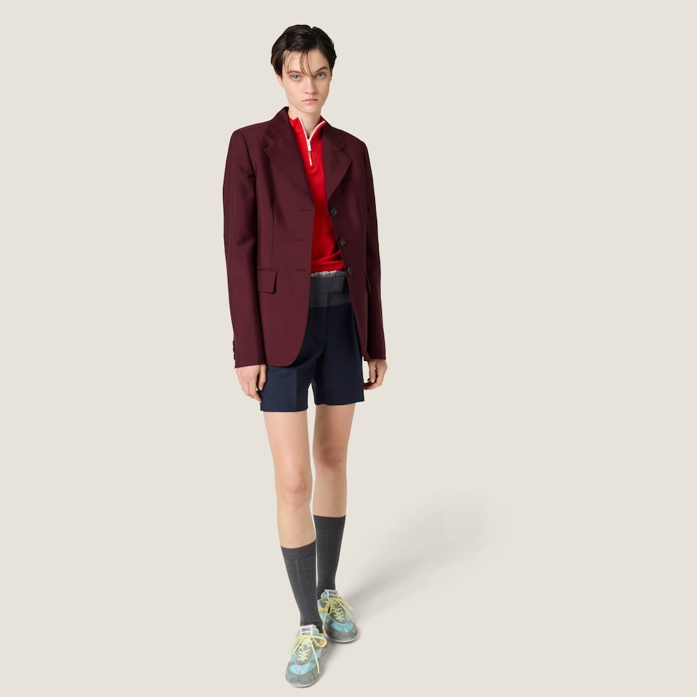 Single-breasted kid mohair jacket