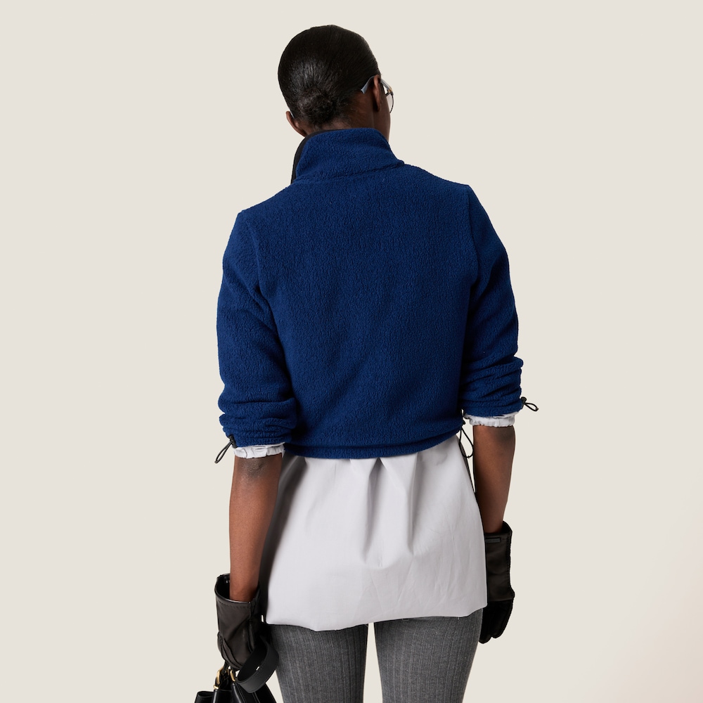 Cotton fleece cropped sweatshirt