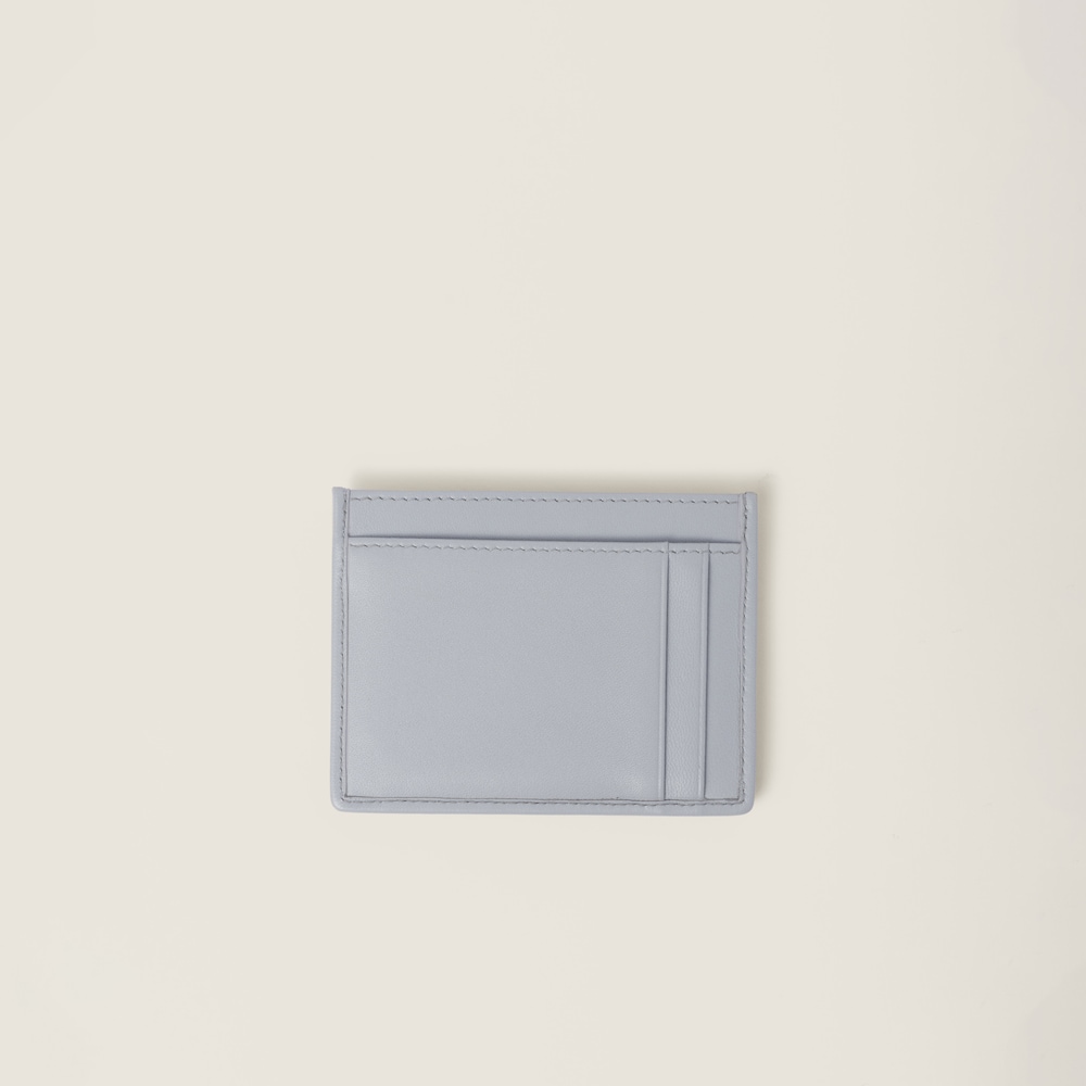 Matelassé nappa leather card holder