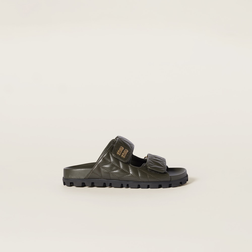 Matelassé nappa leather slides