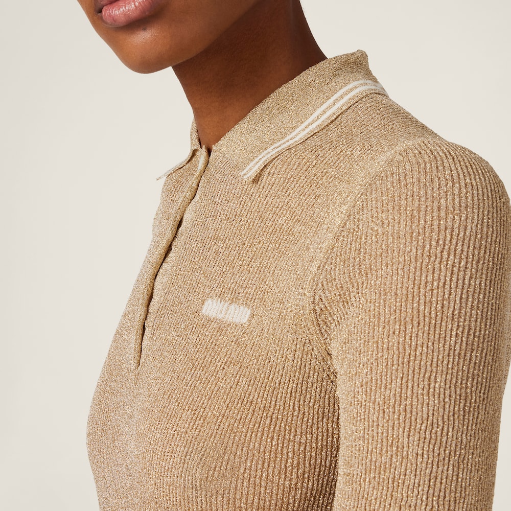 Lamé polo shirt