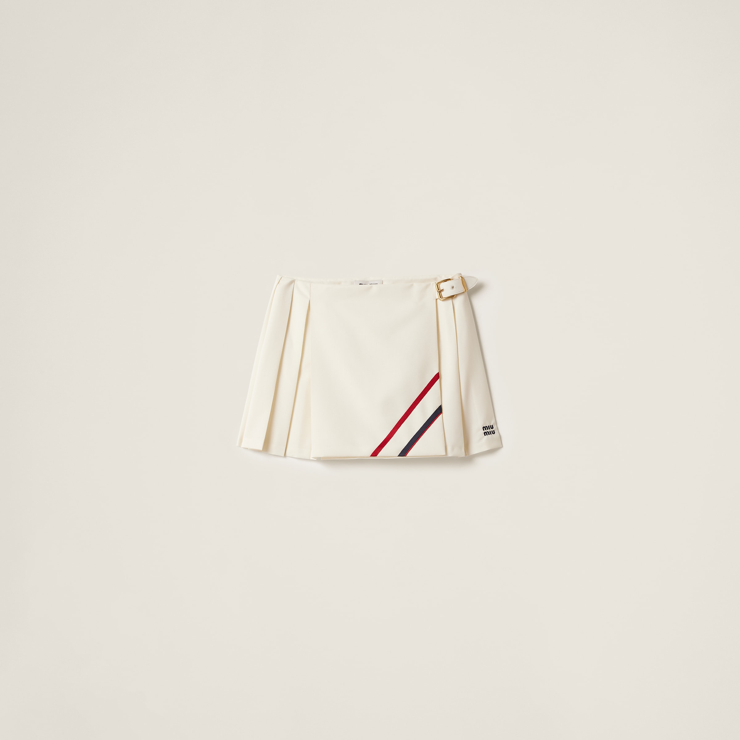 Pleated mohair fabric mini-skirt