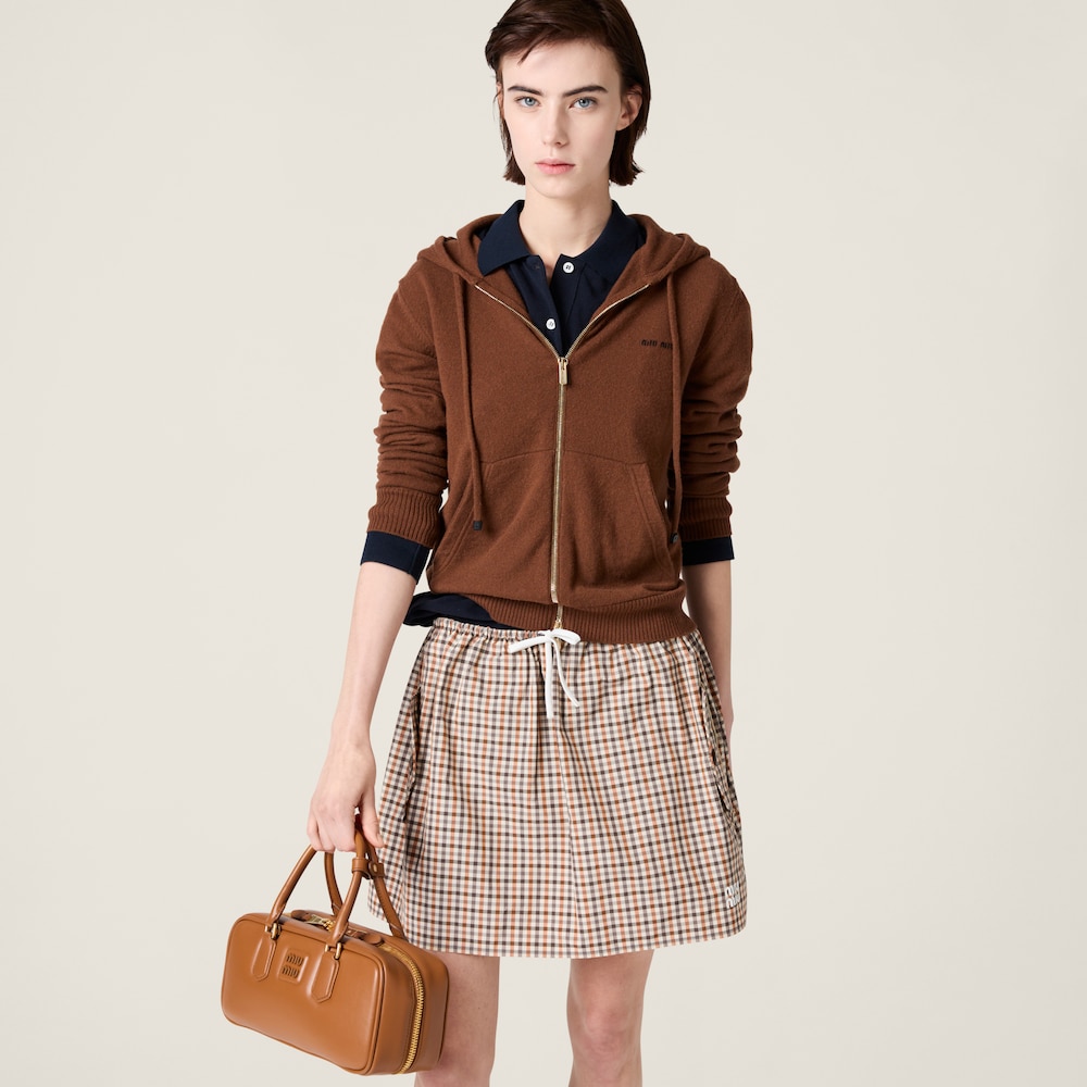 Zippered cashmere hoodie jacket