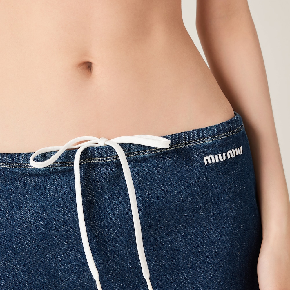 Stretch denim miniskirt
