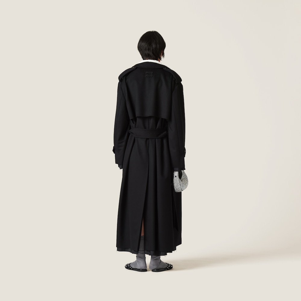 Double-breasted velour coat