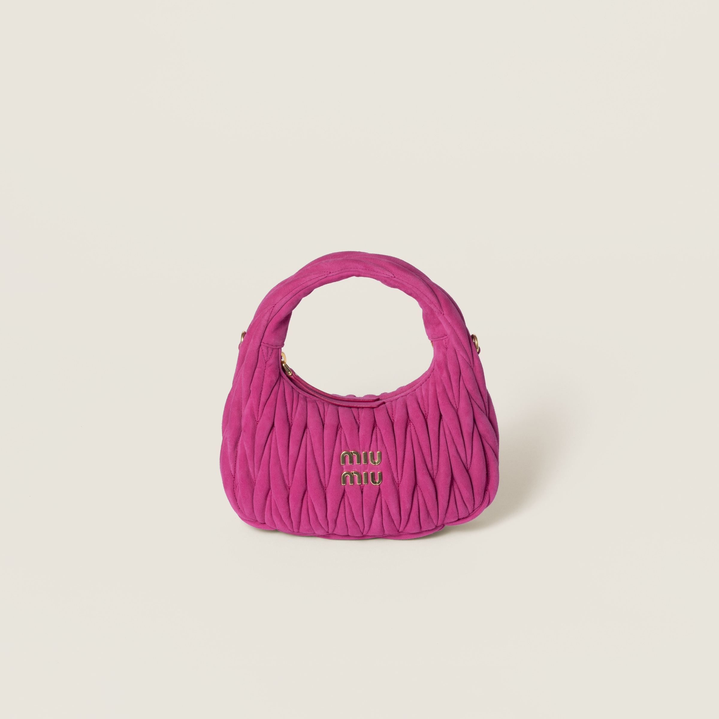 Wander matelassé suede bag