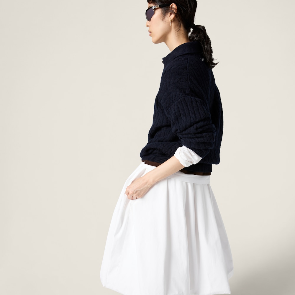 Poplin and jersey skirt