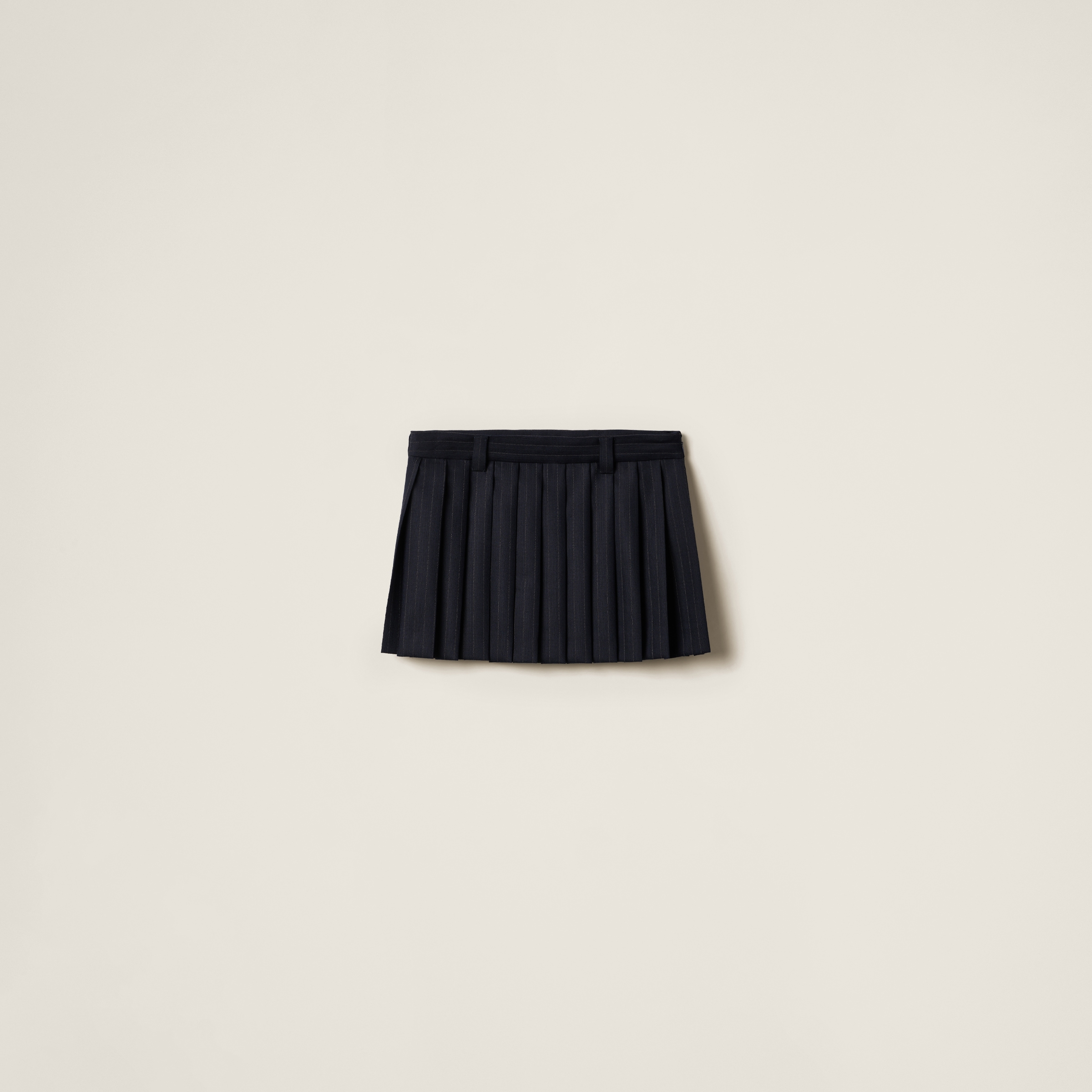 Pleated pinstripe miniskirt