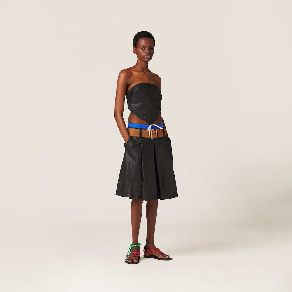 Nappa leather skirt