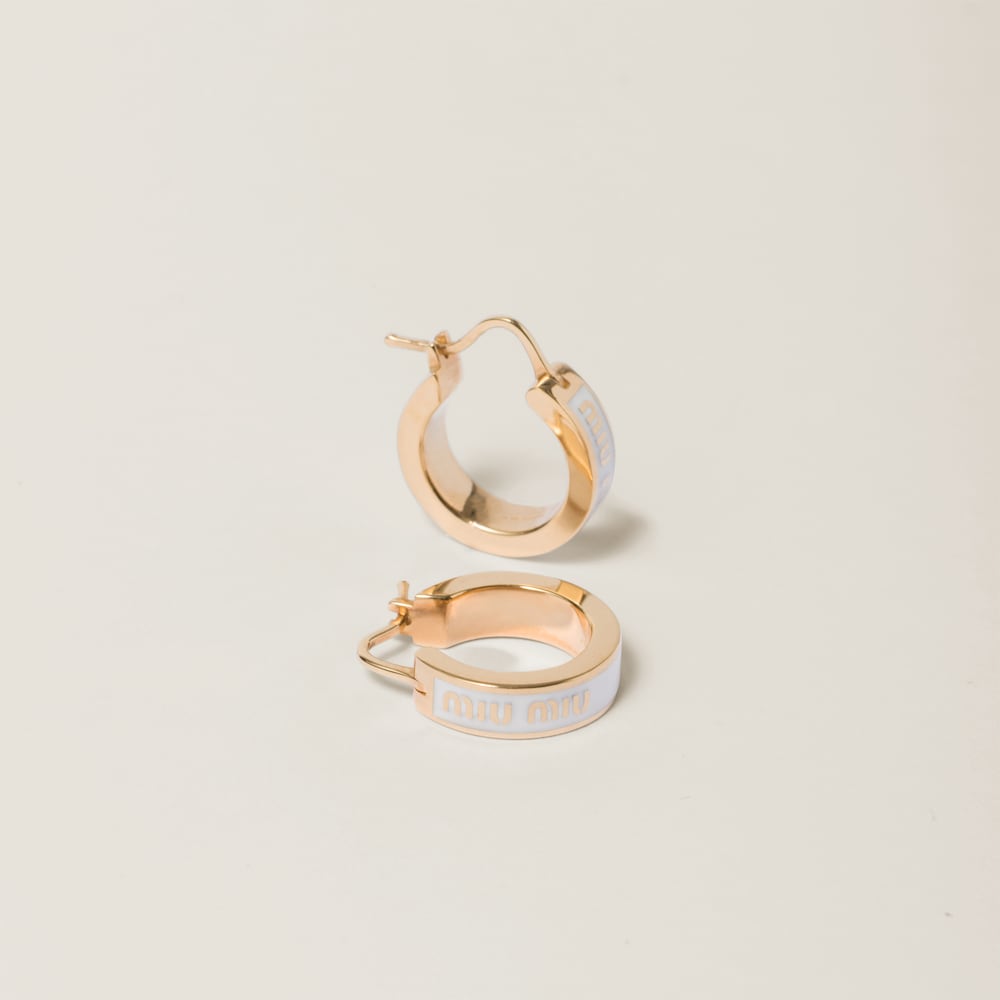 Enameled metal earrings