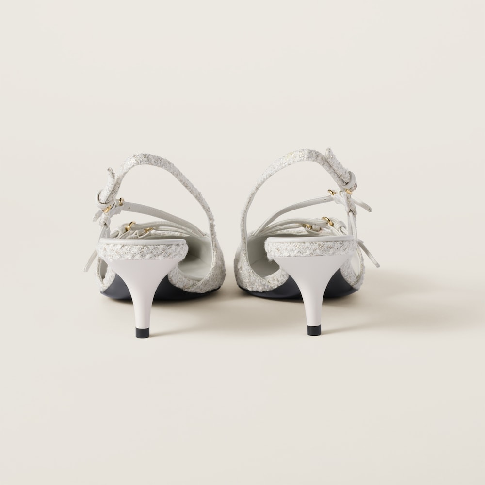 Fabric slingbacks with straps