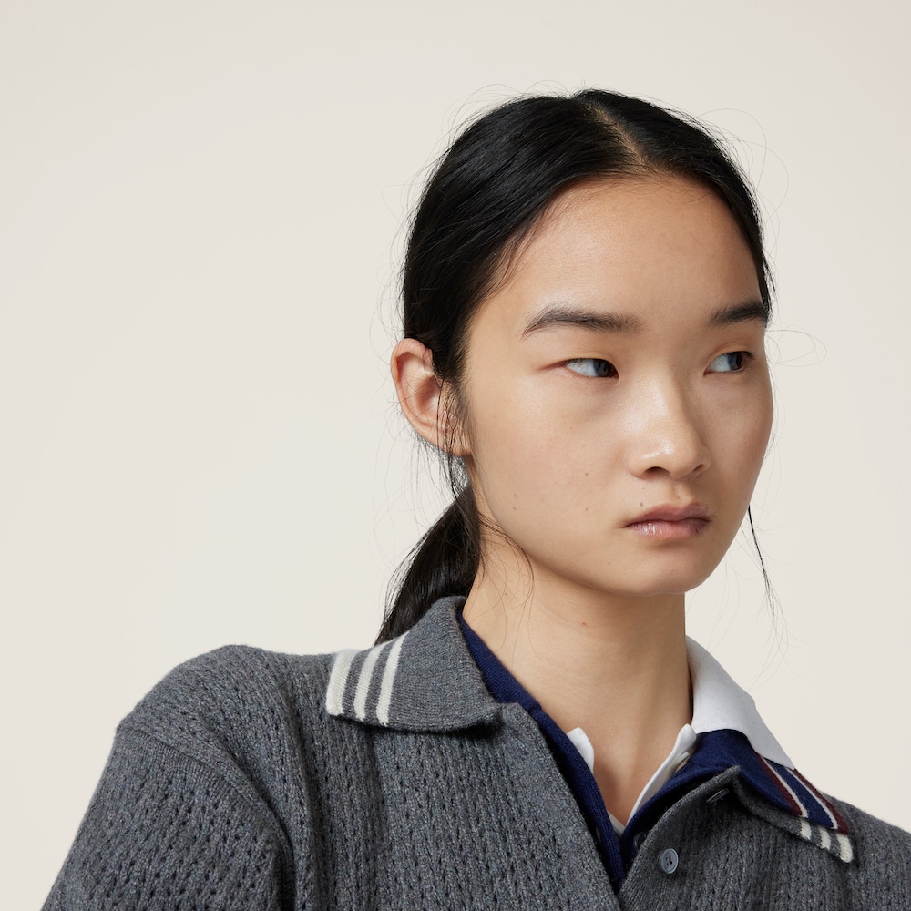 Wool and cashmere polo sweater