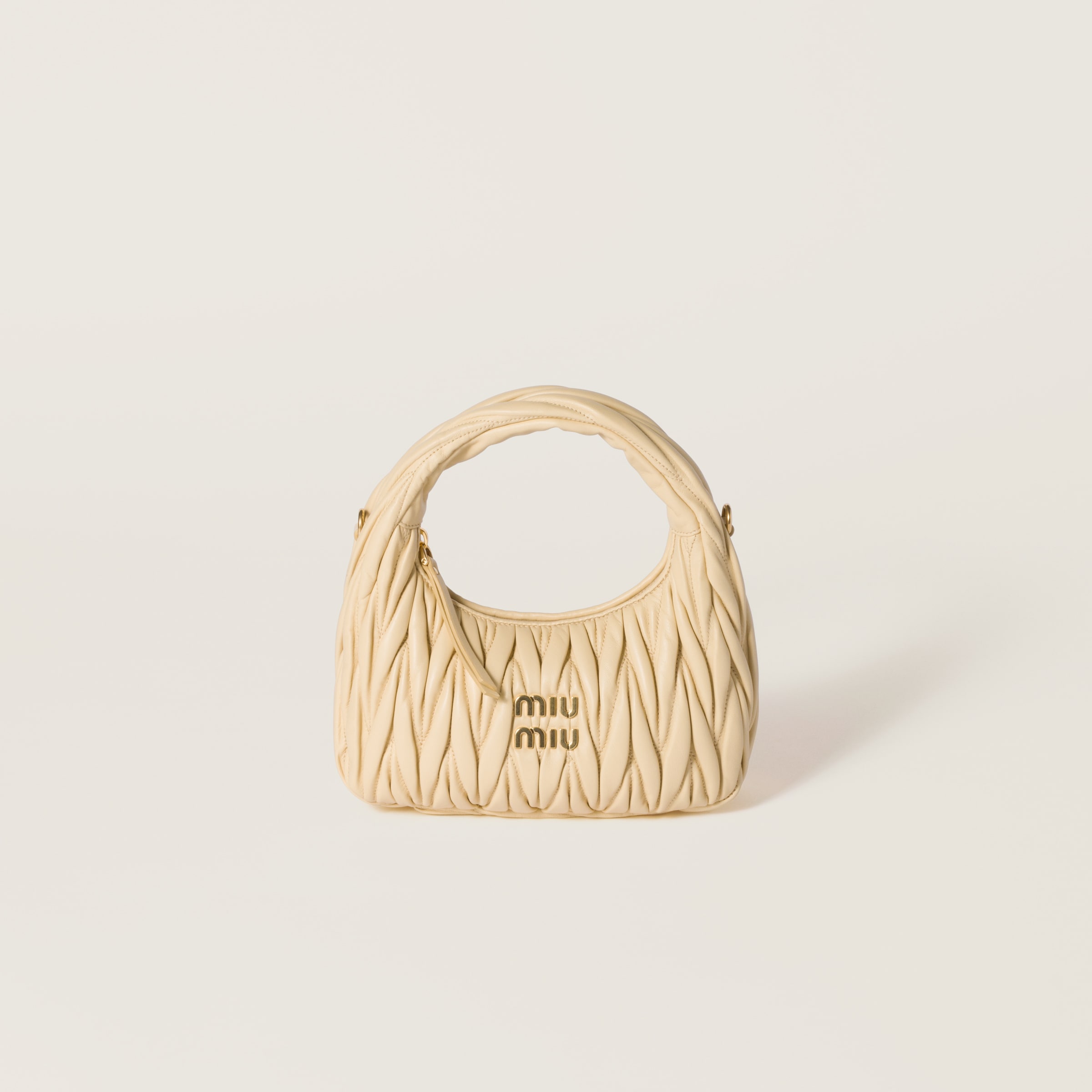 Wander matelassé nappa leather hobo bag