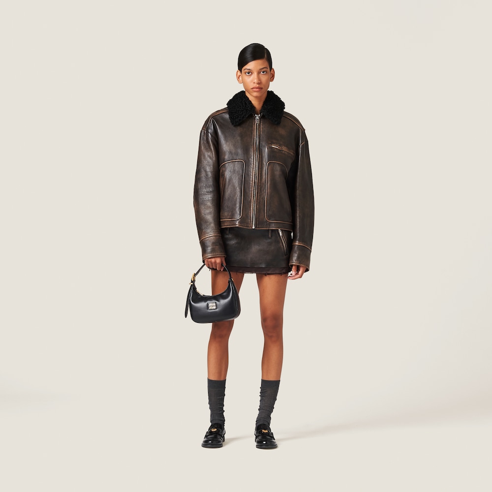 Nappa leather skirt