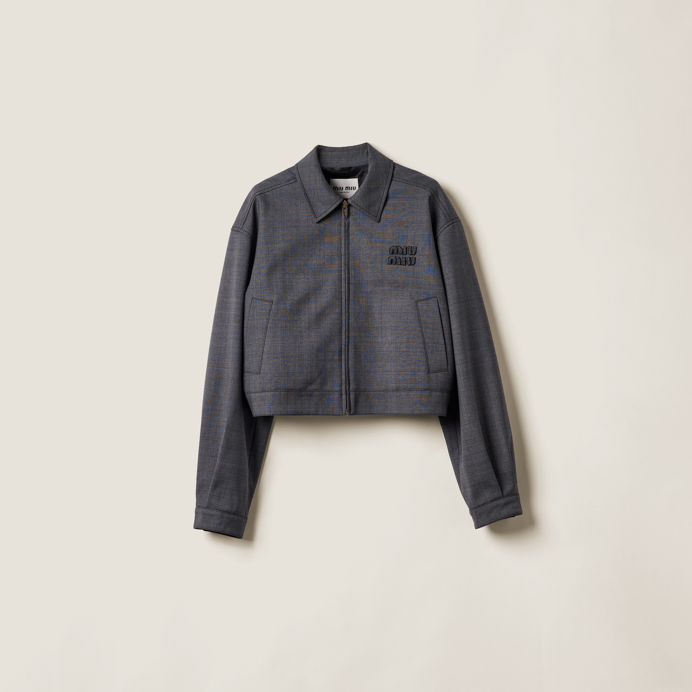 Prince of Wales check blouson jacket