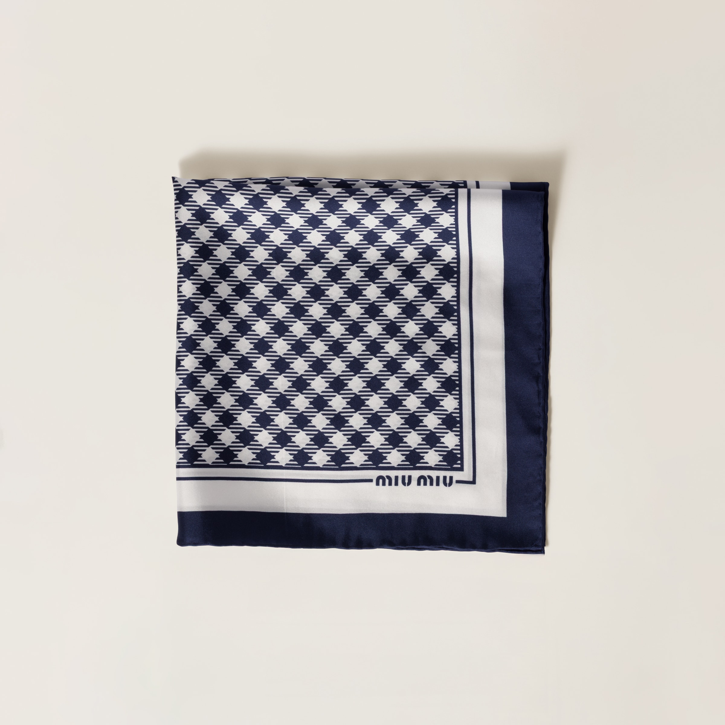 Printed silk twill scarf