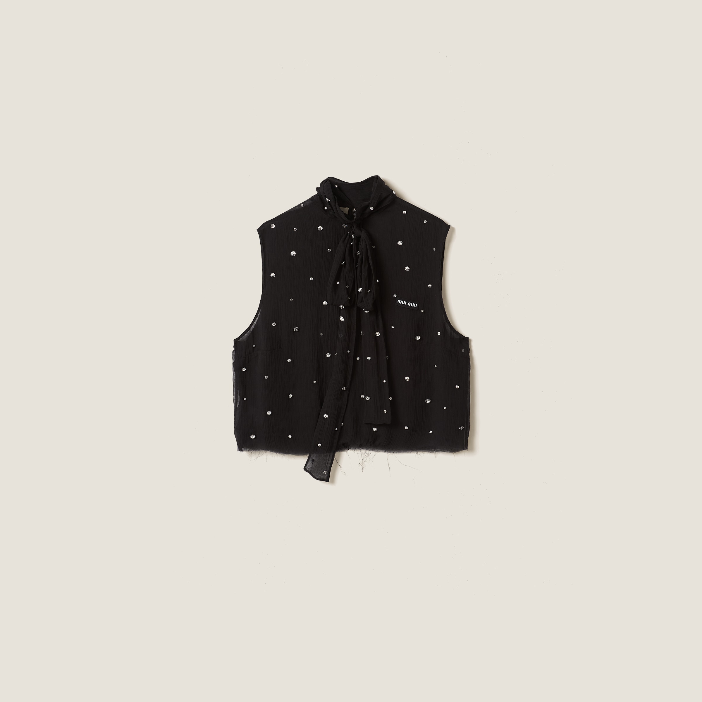 Embroidered chiffon top