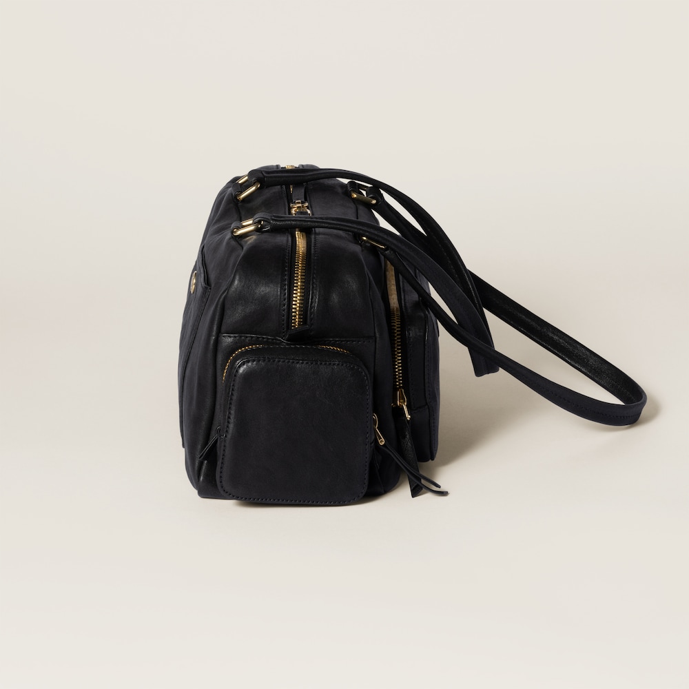 Pocket washed nappa leather bag