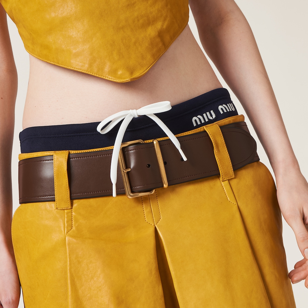 Nappa leather skirt