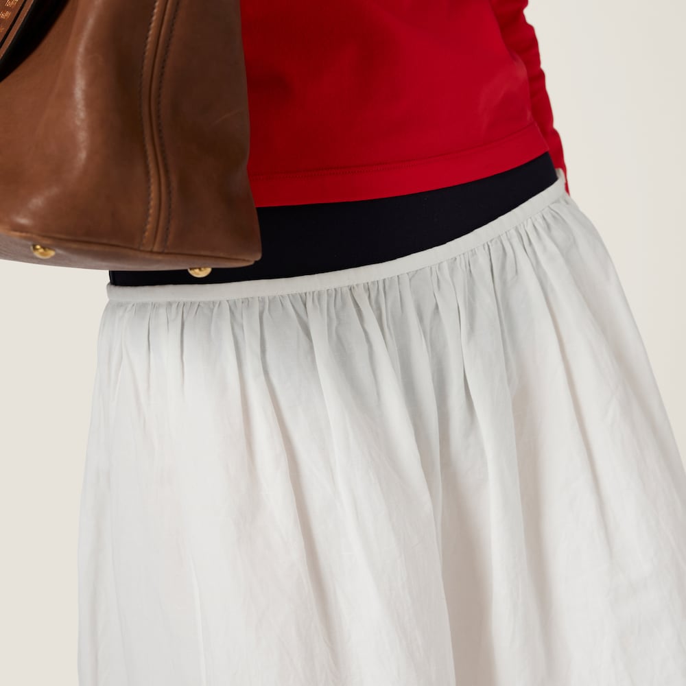 Slubbed poplin skirt