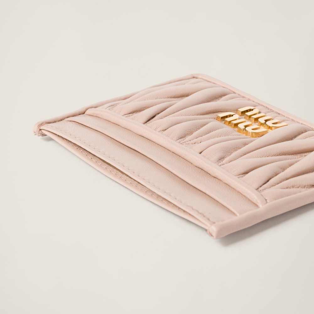 Matelassé nappa leather card holder