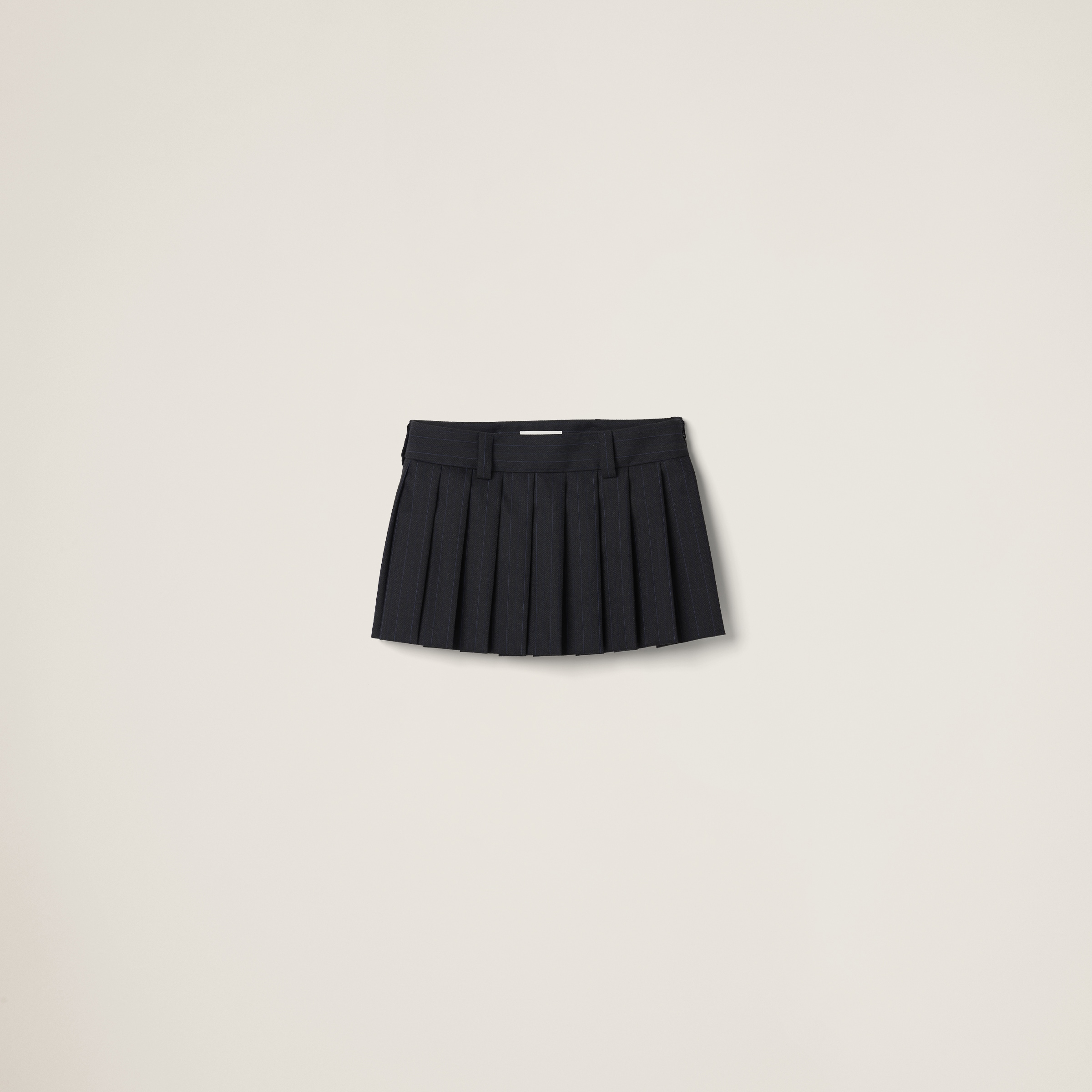 Pleated pinstripe skirt