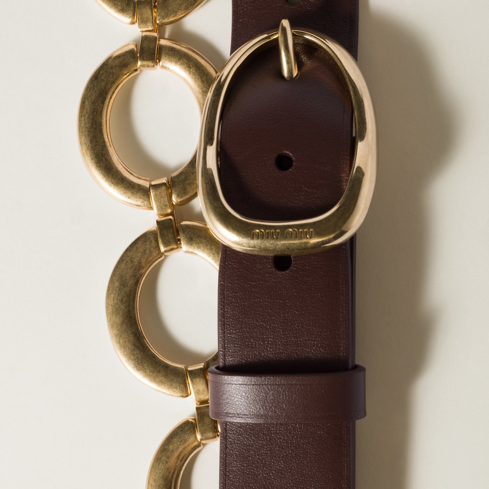 Leather and metal belt