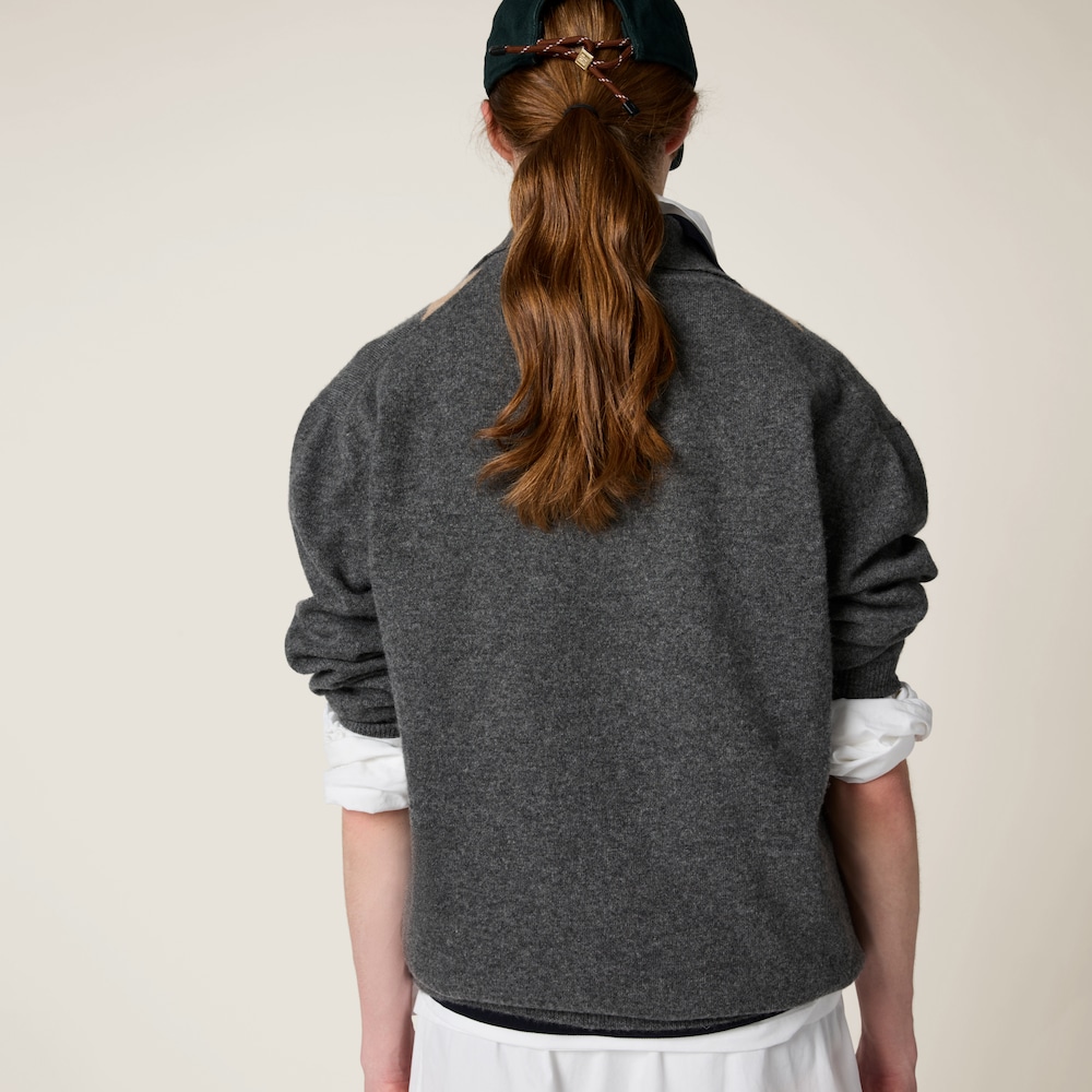 Cashmere knit polo shirt