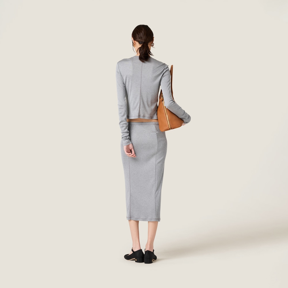 Jersey silk top with logo