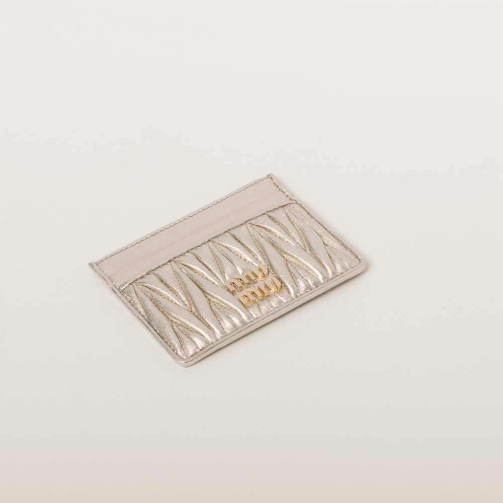 Matelassé nappa leather card holder