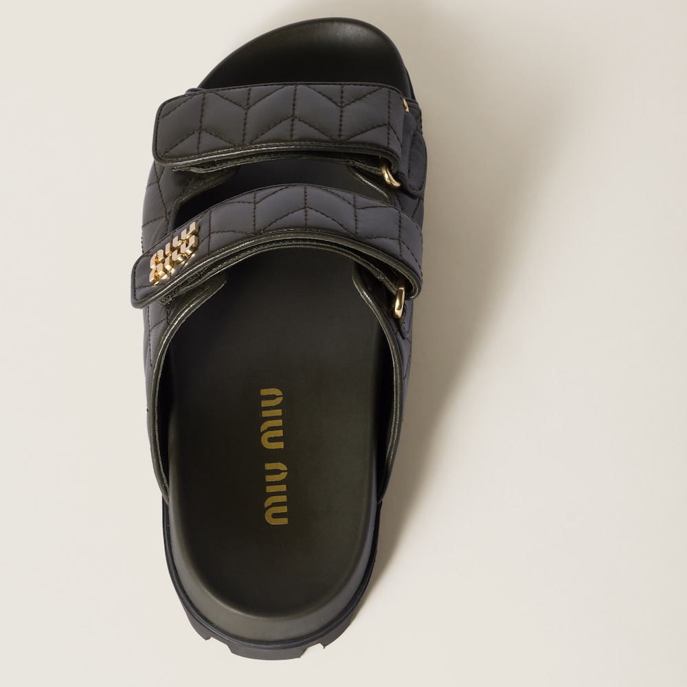 Matelassé nappa leather slides